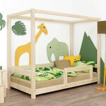 Lit cabane enfant BUNKY 90 x 160 verni