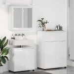 vidaXL Ensemble de mobilier de salle de bain 3 Pièces Blanc brillant
