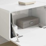 vidaXL Meuble TV mural 2 Pièces Blanc Brillant 60 x 31 x 29.5 cm