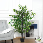 Arbre artificiel plante artificiel banyan hauteur 1 45 m tronc branches liane lichen feuilles grand réalisme pot inclus