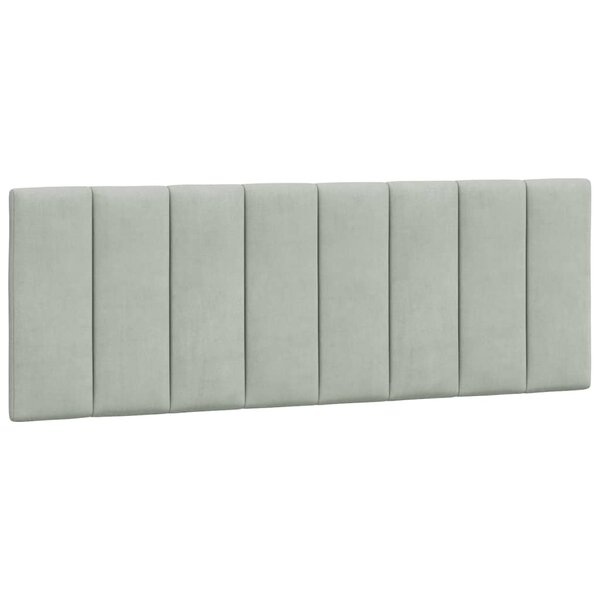vidaXL Coussin de tête de lit Hanko gris clair 140 cm velours