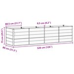 vidaXL Jardinière Anthracite 240 x 80 x 75 cm Acier