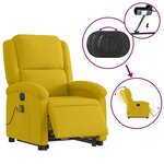 vidaXL Fauteuil inclinable de massage électrique jaune velours