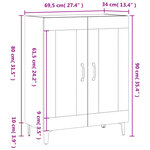 vidaXL Buffet noir 69 5x34x90 cm bois d'ingénierie