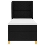 Lit Box Spring vidaXL avec Matelas Noir 80x200 cm en Tissu