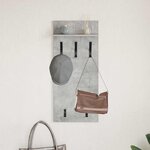 vidaXL Porte-manteau mural avec étagère Gris béton 90 x 40 x 10 cm