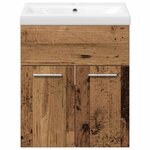 vidaXL Ensemble de mobilier de salle de bain 3 Pièces Bois Ancien