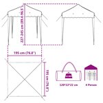 vidaXL Tente de fête pop-up 195 x 195 x 245 cm Crème Tissu Oxford