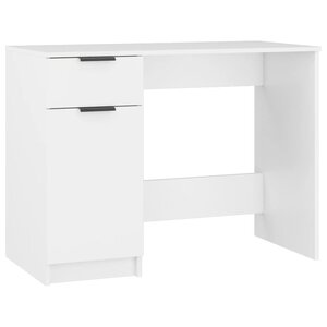 Bureau table poste de travail meuble d'ordinateur informatique étude 100 x 50 x 75 cm bois d'ingénierie blanc 02_0023497