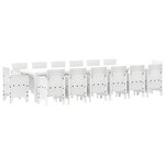 vidaXL Ensemble de salle à manger pour jardin 15 Pièces Blanc Rattan Polt