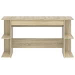 Bureau table poste de travail meuble d'ordinateur informatique étude chêne sonoma 140 x 50 x 75 cm bois d'ingénierie brun 02_0023644