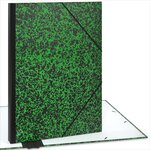 ACROPAQ Carton à dessin A2- 52 x 72 cm  XXL Grand  Avec fermeture élastique  Dos extensible pour plus d'espace- Vert-Noir