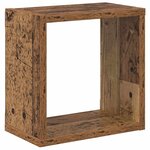 vidaXL Étagères murales avec étagère 2 Pièces Bois ancien 26 x 15 x 26 cm