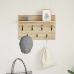 vidaXL Porte-manteau mural avec étagère Chêne sonoma 60 x 40 x 12 cm