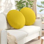 vidaXL Coussins de siège 2 Pièces Jaune clair Ø80 x 29 cm tissu