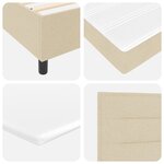 Lit à ressorts vidaXL avec matelas Crème 90x200 cm Tissu