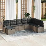vidaXL Ensemble de canapé de jardin 8 Pièces Gris 287 x 177 x 85 cm