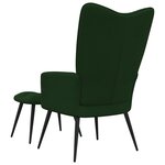 vidaXL Chaise de relaxation avec tabouret Vert foncé Velours