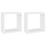 vidaXL Étagères cube murales 2 Pièces Blanc 30x15x30 cm