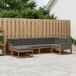 vidaXL Ensemble de canapés d'extérieur 6 Pièces Naturel et Anthracite
