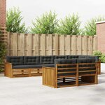 vidaXL Ensemble de canapés d'extérieur 8 pc Naturel et Anthracite