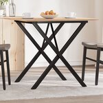 vidaXL Table à manger cadre en X 80x80x75 cm bois de pin massif fonte