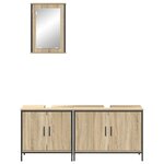 vidaXL Ensemble de mobilier de salle de bain avec étagère 3 Pièces Marron