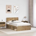 vidaXL Cadre de lit Chêne artisan 135 x 190 cm Pin massif