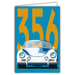 69-1109 Carte 356 Voiture de Sport Luxe Automobile Lignes emblématiques Illustration Graphique Moderne Design épuré coloré Objet de Collection pour Passionné -Avec Enveloppe 12x17cm -Fab française