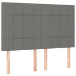 vidaXL Sommier à lattes de lit et matelas et LED Gris foncé 140x190 cm