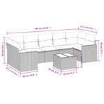 vidaXL Salon de jardin avec coussins 8 Pièces beige résine tressée