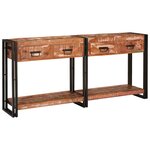 vidaXL Tables console avec tiroir 2 Pièces Multicolore 161 x 33 x 75 cm