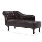 vidaXL Chaise longue Marron foncé Similicuir
