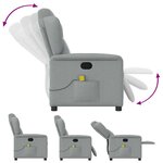 vidaXL Fauteuil de massage inclinable Gris clair Tissu