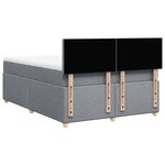 vidaXL Sommier à lattes de lit avec matelas Gris clair 160x200cm Tissu