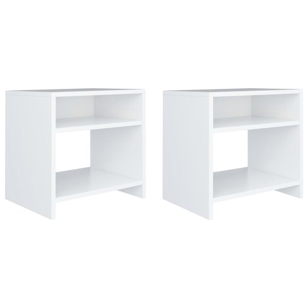 vidaXL Tables de chevet 2 Pièces Blanc 40x30x40 cm Bois d'ingénierie