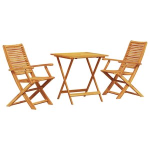 vidaXL Ensemble bistro pliant 3 Pièces Marron Bois d'acacia massif