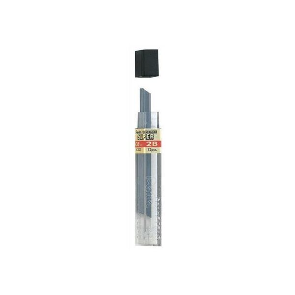 Etui de 12 mines HI-POLYMER SUPER 0 5 mm 2B x 12 PENTEL