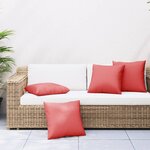 vidaXL Coussins de canapé lot de 4 rouge 60x60 cm tissu