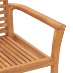 vidaXL Chaise de Jardin Empilable 2 Pièces en Bois Massif de Teck