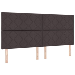 vidaXL Lit ressort avec matelas et LED  marron foncé  200x200 cm  en tissu