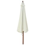 vidaXL Parasol d'extérieur avec mât en bois 330 cm blanc sable