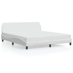 vidaXL Cadre de lit Dover blanc 180x200 cm similicuir