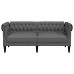 vidaXL Canapé Chesterfield Gris foncé 182.5 x 74.5 x 74.5 cm tissu