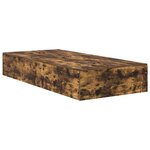 vidaXL Cadre de lit avec rangement Chêne fumé 75 cm Bois d'ingénierie