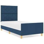 vidaXL Cadre de lit avec tête de lit Bleu 90 x 200 cm tissu