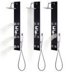 vidaXL Panneau de douche Verre 18 x 42 1 x 120 cm Noir