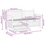 vidaXL banc avec stockage Marron 150 x 60 x 90 cm Bois de teck massif