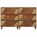 vidaXL Buffet 2 Pièces marron miel 60 x 33 x 75 cm Bois de mangue massif