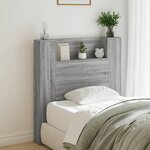 vidaXL Armoire tête de lit avec LED sonoma gris 100x16 5x103 5 cm